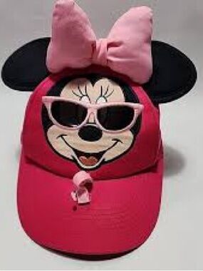 Disney Minnie Mouse Toddler Baseball Cap Pink Bow Ears Sunglasses Hat